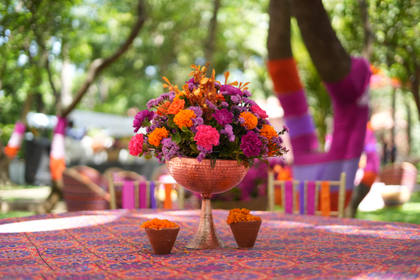 Floral detail and Tablescape — Mehendi decor — St. Regis